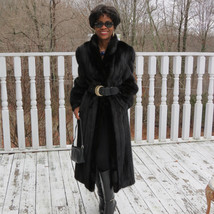 Mint Designer William Harris Sable black hue Full length Mink Fur Coat S-M 4-10 - £1,266.17 GBP