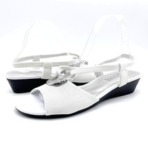 Laura Scott Womens 8 Ola Sandal Open Toe Light Gray Silver Wedge Summer ... - £10.43 GBP