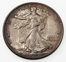 1937 50C Walking Liberty Half Dollar in Choice BU Condition, Full Luster - £69.58 GBP