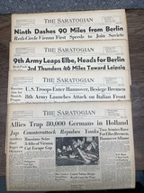 1945 Original WW2 Saratogian Newspapers Army Dashes From Berlin SH - $368.88 MXN