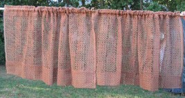 4pc Vintage Linen Fabric Curtains Drapes Lace Chic - £22.78 GBP