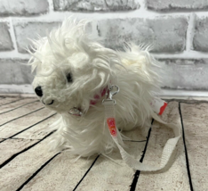 Battat Our Generation small plush white terrier fluffy puppy dog pink collar - £6.19 GBP