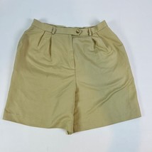 Talbots Womens Khaki Chino Shorts Plus Size 14 Beige Pleated Front - $18.99