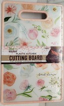 Plastic Cutting Board, Rectangle (app. 8.8&quot; x 14.5&quot;) FLOWERS,pink, Ideal... - £12.46 GBP