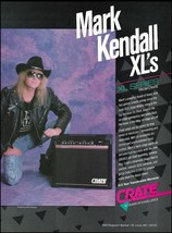 Great White band Mark Kendall 1989 Crate XL Series guitar amp ad adverti... - $4.23