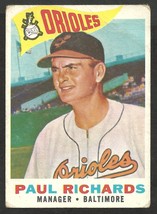 1960 Topps  Baseball Card # 224 Baltimore Orioles Paul Richards good  ! - £0.99 GBP