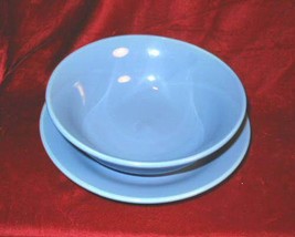 Baby Blue Salad Plate Soup Bowl Ceramic - $24.75