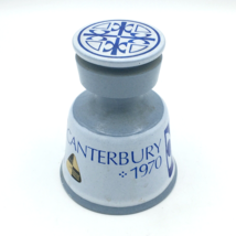 CANTERBURY CATHEDRAL 1970 Thomas Becket 1170 ceramic bell 4&quot; blue &amp; whit... - $30.00