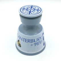 CANTERBURY CATHEDRAL 1970 Thomas Becket 1170 ceramic bell 4&quot; blue &amp; whit... - £22.54 GBP