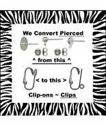 CLIP-ON EARRINGS-Conversion We Permanently Convert Pierced-to-Clips &amp; Vi... - €3,44 EUR