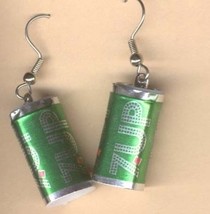 7UP CAN EARRINGS - UnCola Soda Pop Restaurant Food Charm Jewelry - £4.77 GBP