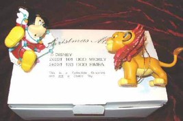 DISNEY Christmas Magic Mickey &amp; Simba Ornament GROLIER 26231-133 - £17.92 GBP