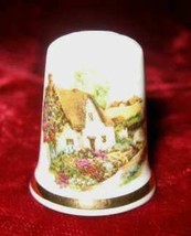 English Bone China Country Cottage Porcelain Thimble - £13.82 GBP