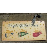 2016- Wood Sign  Angels Gather Here  - £3.15 GBP