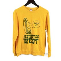 New TSPTR Sweatshirt Charlie Brown Yellow Aeshetics West Surfs Up Unisex XS - £57.36 GBP