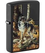 Zippo Lighter - Linda Picken Timberwolf Design Black Matte - 856127 - $42.06 CAD