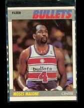 Vintage 1986-87 FLEER Basketball Card #69 of 132 MOSES MALONE Washington Bullets - £3.94 GBP