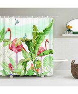 New High Quality Flamingo Pattern Bathroom Shower Curtain Waterproof  - £18.31 GBP+