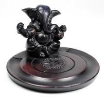 Ganesha Incense Burner 4&quot; Hindu Elephant God Resin Statue New Plate Ganesh India - £15.24 GBP