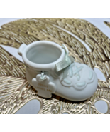 Vintage Porcelain Baby Bootie, Blue Ribbon, &quot;Jesus Loves Me&quot;, with Name ... - $275.05 MXN
