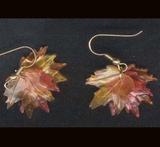 MAPLE LEAF LEAVES EARRINGS-Thanksgiving Fall Tree Canada Jewelry - £6.40 GBP