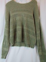 NWT Hooked Up Green Long Sleeve Crew Neck Sweater Unique Stitch L Org $44 - £16.67 GBP