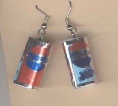 PEPSI CAN EARRINGS - Soda Pop Drink - Cola Vending Charm Jewelry - £4.77 GBP