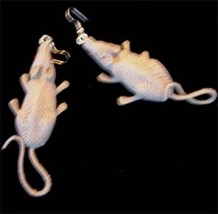 Gray RAT EARRINGS-Rodent Mouse Gothic Funky Costume Jewelry-HUGE - £4.79 GBP