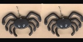 SPIDER SCARY EARRINGS - Black Gothic Witch Costume Funky Jewelry - £4.69 GBP