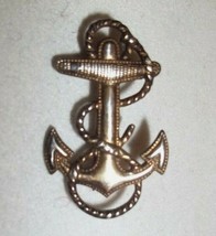 Vintage Sterling Silver Navy Lapel Pin Anchor and Rope - $19.79
