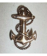Vintage Sterling Silver Navy Lapel Pin Anchor and Rope - £15.85 GBP