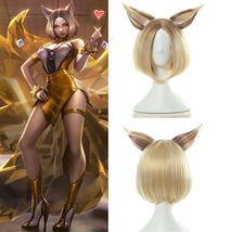 LOL KDA K/DA Ahri Prestige Blonde Short Straight Cosplay Wigs Ombre Hair Wigs - £19.97 GBP