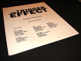 1996 David Koepp Movie THE TRIGGER EFFECT Press Kit Production Notes Kyl... - £11.58 GBP
