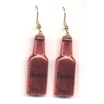 BOTTLE of BOOZE LIQUOR EARRINGS - Bartender Jewelry - RED - $3.97