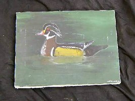 Original Acrylic painting Canvas Duck Swimming in the Pond Signed Scott Holmack - £47.94 GBP