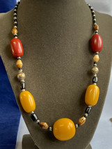 Santo Domingo Style Beaded Necklace 25.5&quot; Statement Fashion Jewelry Hook... - £31.15 GBP