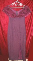 Purple Burgundy Wedding Bridesmaid Prom Dress Gown Medium M - £47.95 GBP