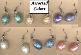 BIRD EGG FUNKY EARRINGS-Spring Easter Bunny Charm Jewelry-1-PAIR - £4.77 GBP