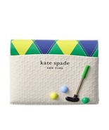 Kate Spade Golf Tee Time Leather Card Case - White Multi - €102,99 EUR