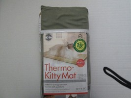 K&amp;H Pet Products Thermo-Kitty Heated Pet Bed Sage 12.5&quot; x 25&quot; 6 Watts - £24.12 GBP