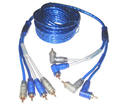 XScorpion 17Ft. 4-Channel Triple Shielded RCA Cable (Blue/Gray) - $55.06