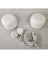 Google Nest Wifi Router Model Number H2D White with Power Cords Lot of 2 - $46.48