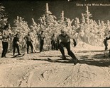 Vtg Postcard White Mountains New Hamshire NH Skiing in the White Mountai... - $24.91