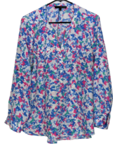 HARVE BENARD Size L Blouse Pastel Abstract Butterflies Long Sleeve Shirt - £13.25 GBP