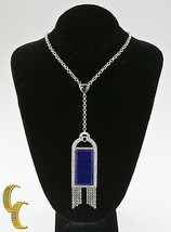 Badgley Mischka Lapislazuli Diamant Blau Iolite 18k Weiss Gold Halskette - £4,910.18 GBP
