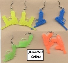 SPACE GUN EARRINGS-Vintage Squirt Water Pistol Punk Jewelry-1 PR - £5.60 GBP