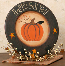 6W1014bm - Happy Fall Ya&#39;ll Plate Wooden Plate  - $12.95