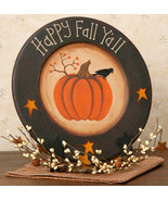 6W1014bm - Happy Fall Ya'll Plate Wooden Plate  - $12.95