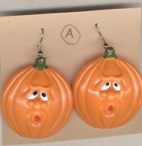 Pumpkin Jack O Lantern Boo Face Earrings Halloween Fun Jewelry A - £3.98 GBP