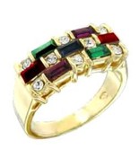 Swarovski Crystal Multi Colored  Ring Size Choice - £25.55 GBP